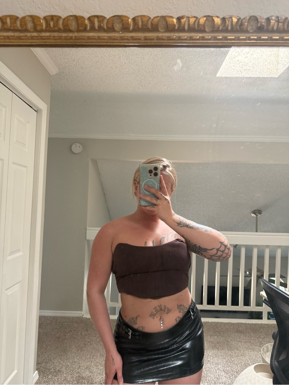 Brown Strapless Tube Top